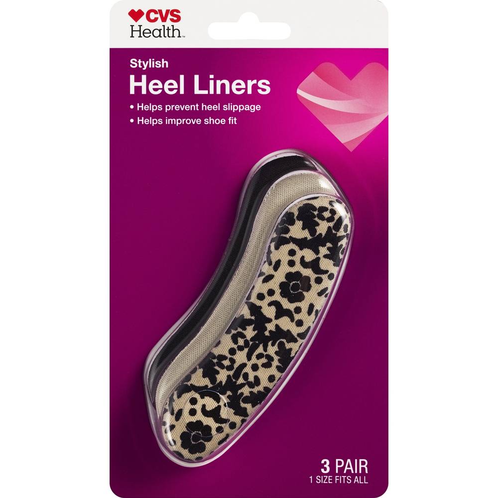 CVS Stylish Health Fashion Heel Liners, 3 Pair