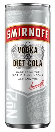 Smirnoff No.21 Vodka and Diet Cola Ready To Drink Premix Can (0.25L)