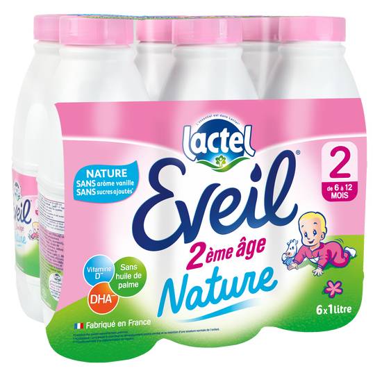 Eveil - Lactel nature lait bébé liquide 2ème âge