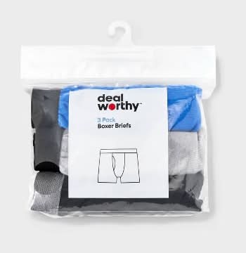 Dealworthy Boys' Boxer Briefs, XL, Blue/Black/Gray (3 ct)