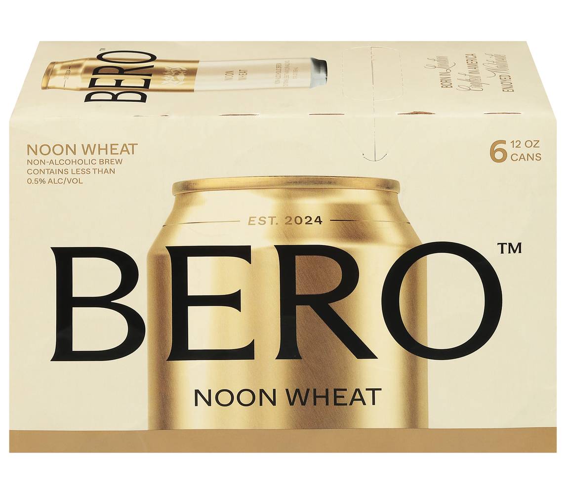Bero Brewing Noon Wheat Non-Alcoholic Beer (6 x 12 fl oz)