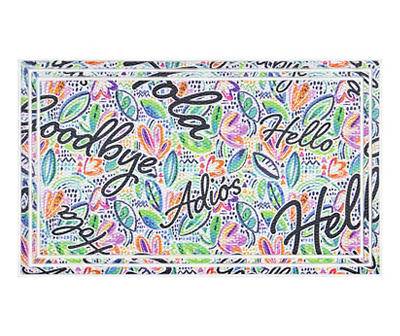 Green & Purple Greetings Doormat, 18" x 30"