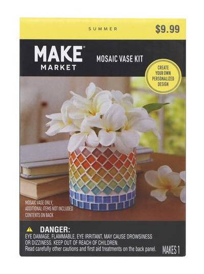 Make Market Pastel Rainbow Mosaic Vase Kit, 4 in