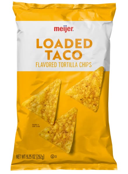 Meijer Tortilla Chips, Loaded Taco (9.25 oz)