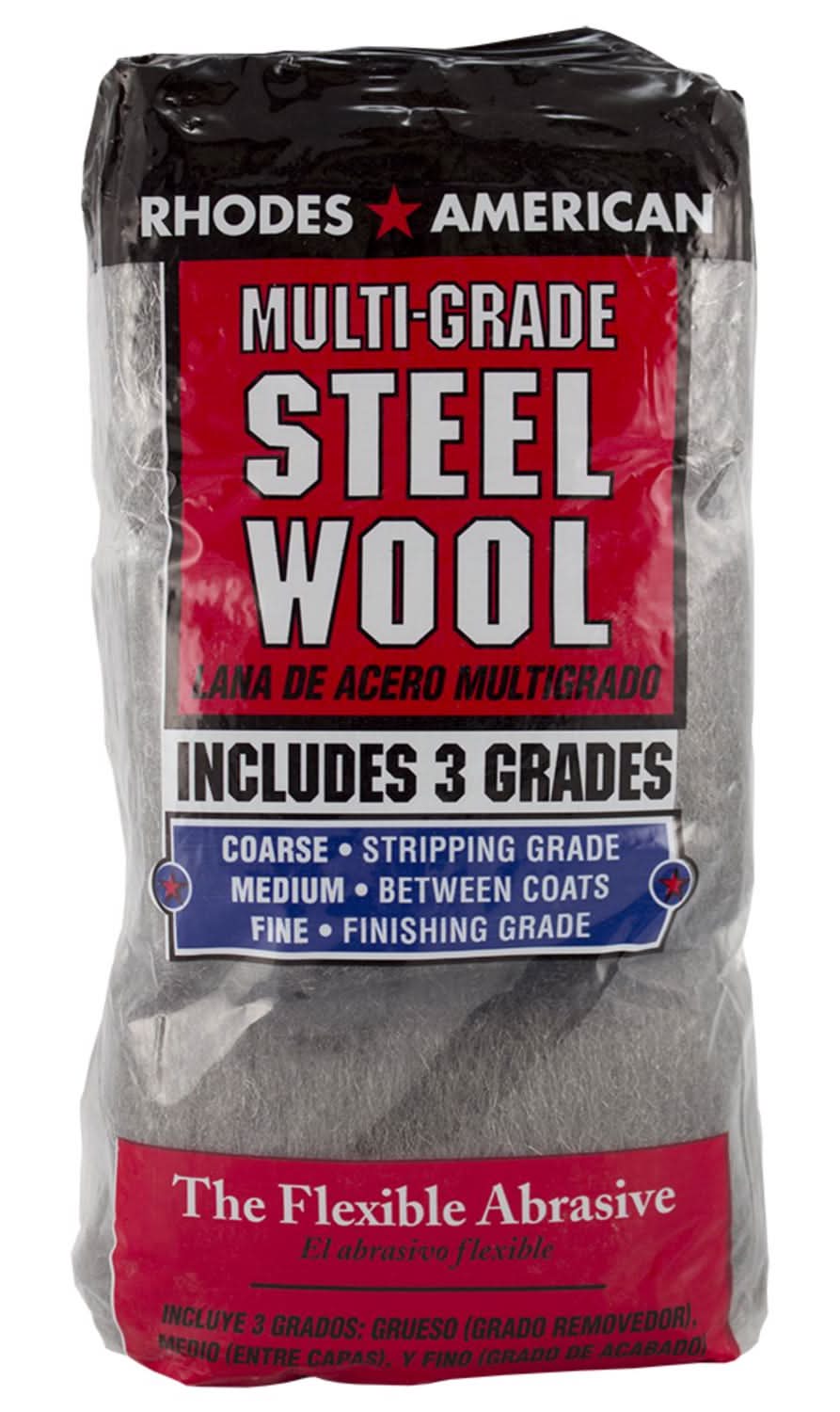 Rhodes American 3 Grade Medium/Coarse/Fine Steel Wool Pad 12 Pk