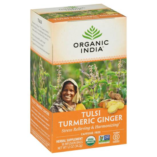 Organic India Herbal Supplement Tea (tulsi turmeric ginger)