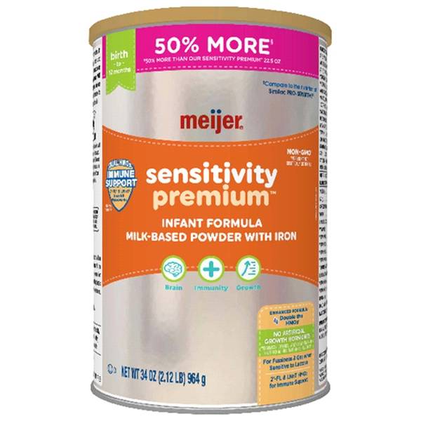 Meijer Sensitivity Premium Baby Formula with Iron, Dual HMOs, Non-GMO
