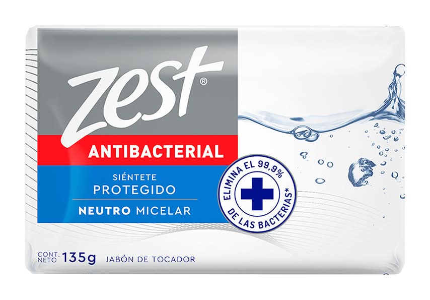 Zest · Jabón de tocador neutro antibacterial (135 g)