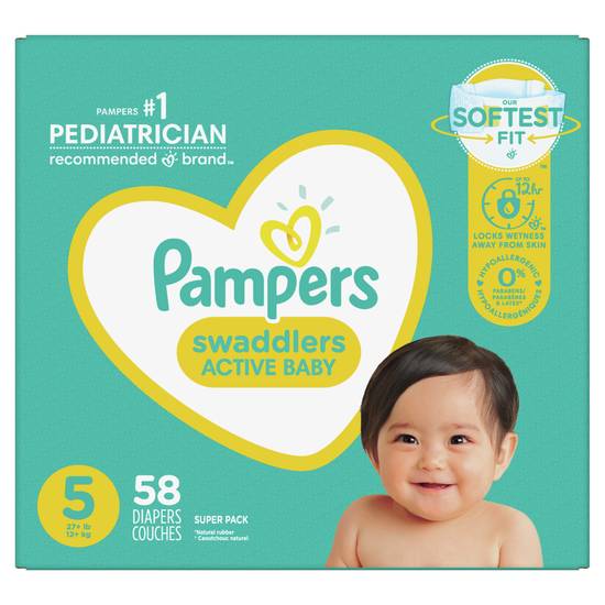 Pampers Swaddlers Baby Diapers Size 5 (58 ct)