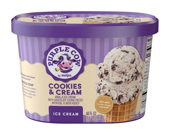 Purple Cow Premium Ice Cream, Cookies-Cream-Vanilla (48 fl oz)