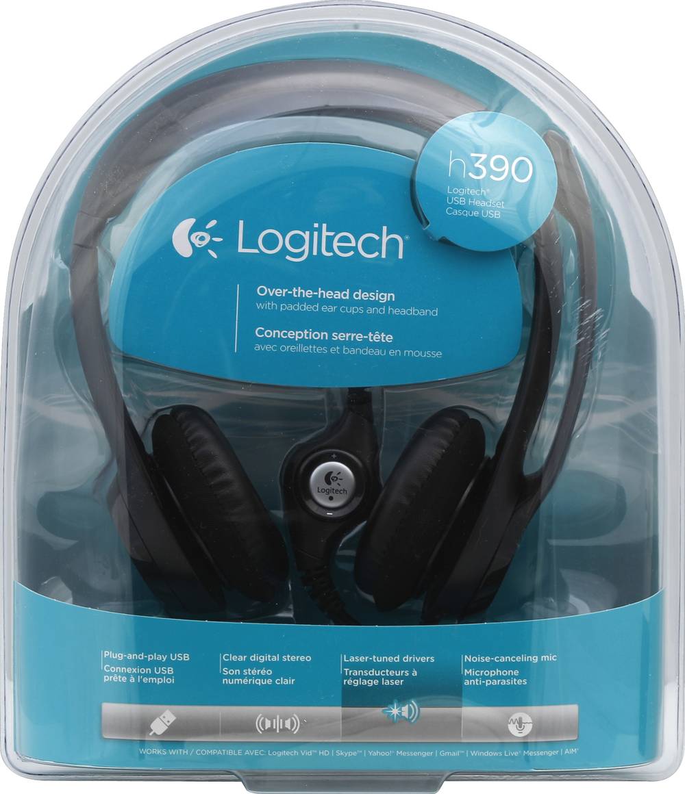 Logitech On-Ear Usb Headset With Noise-Cancelling Mic Black