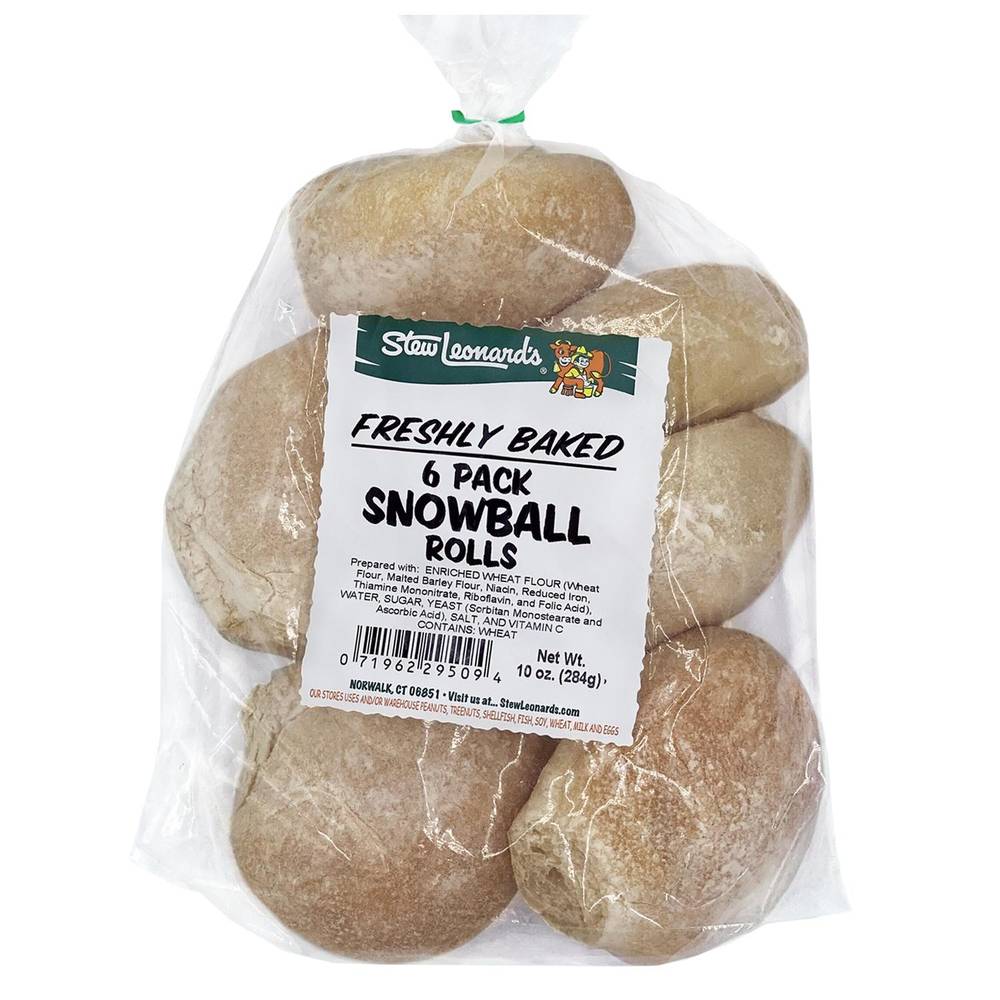 Stew Leonard's Freshly Baked Snowball Rolls (10 oz, 6 ct)