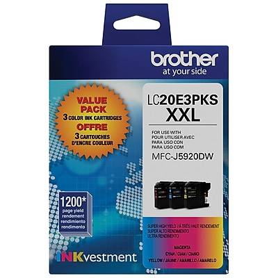 Brother Genuine High Yield Lc20e Replacement Cyan Magenta Yellow Color Ink Cartridge