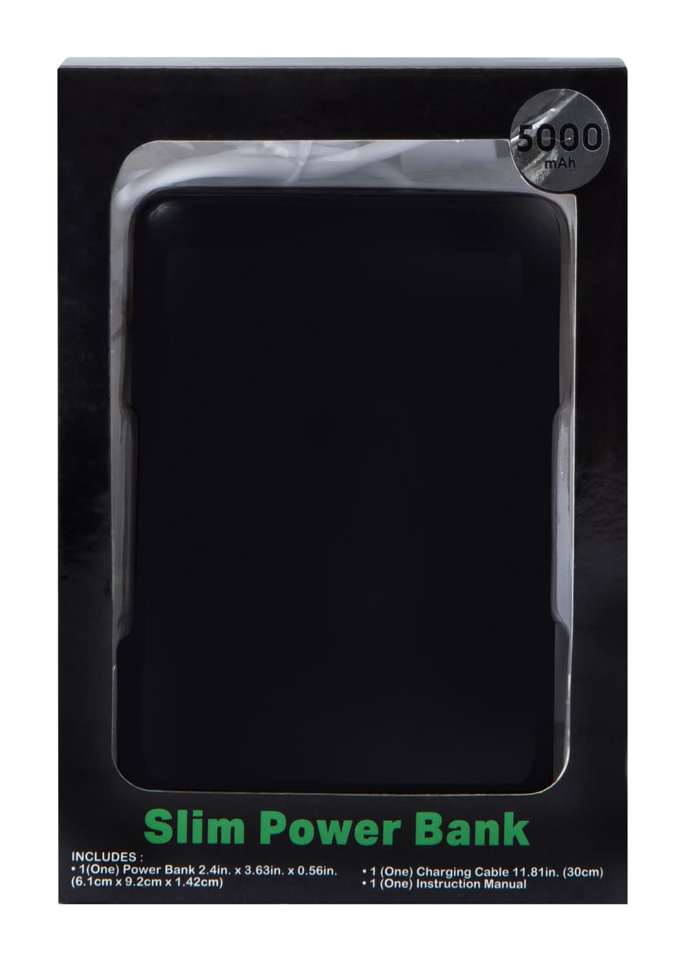 Slim Power Bank 5000mAh Black