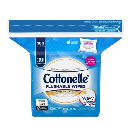 Cottonelle FreshCare Flushable Wipes Refill (168 ct)