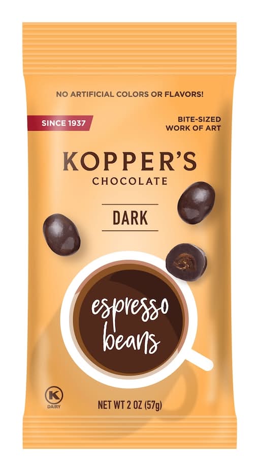 Kopper’s Espresso Beans, Dark Chocolate (2 oz)