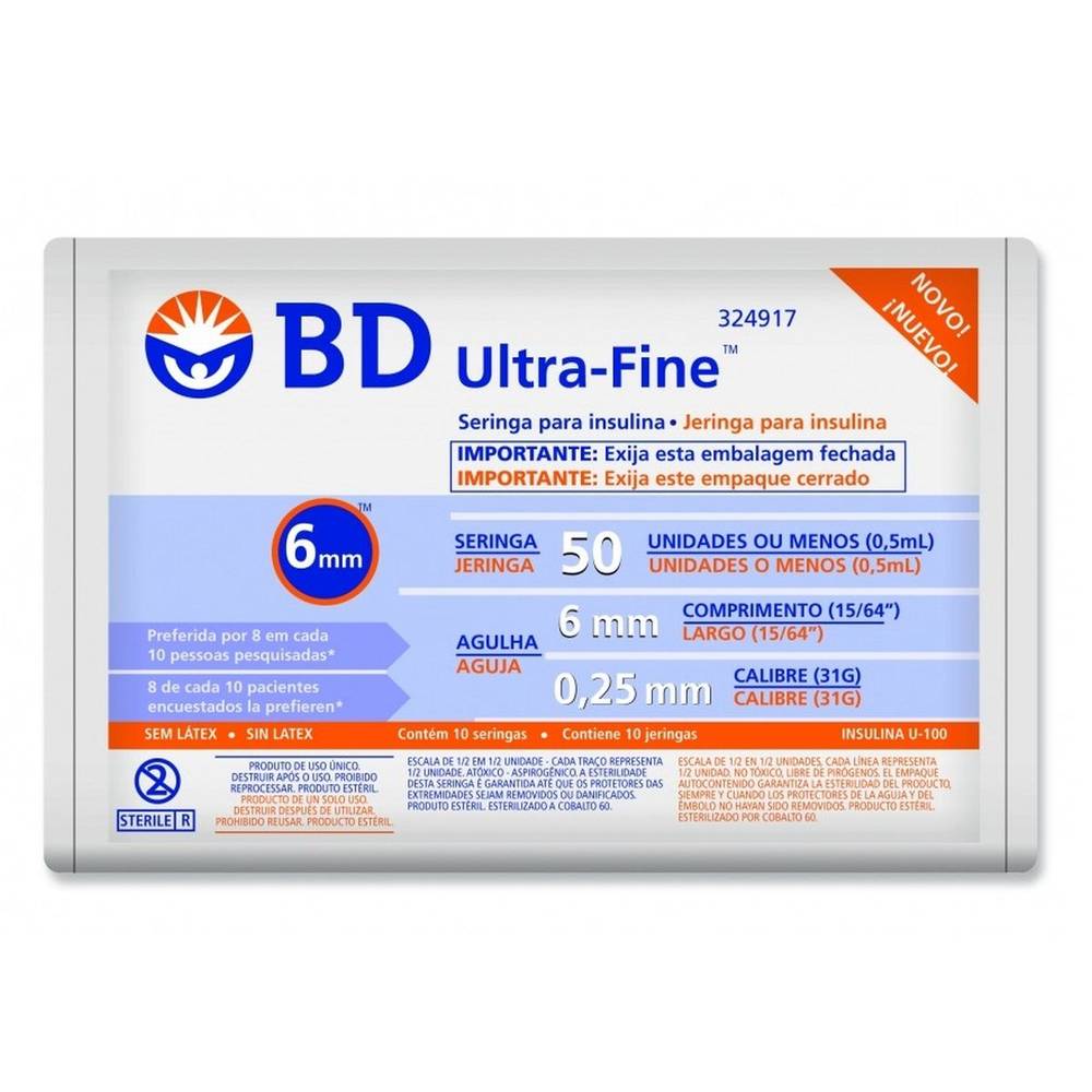 Bd seringa ultra-fine 50 (10 unidades)