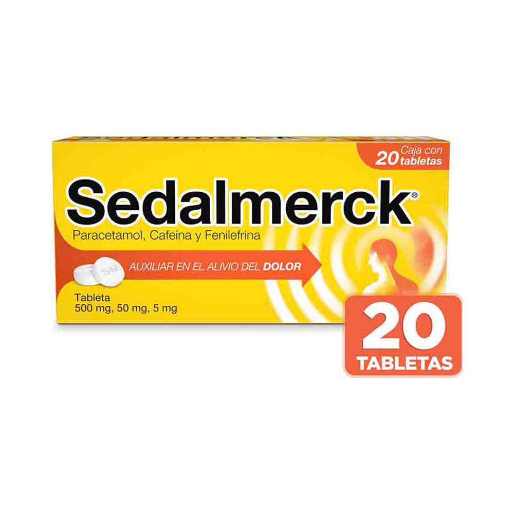 Sedalmerck paracetamol/cafeína/fenilefrina tabletas 500 mg/50 mg/5 mg (20 piezas)
