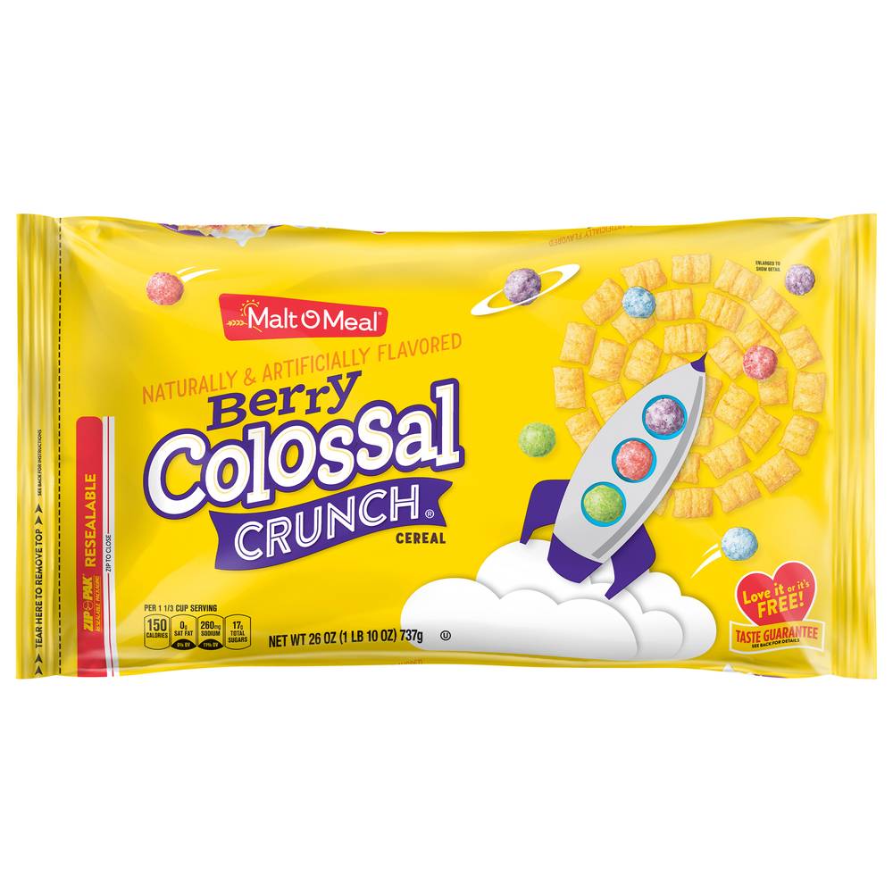 Malt-O-Meal Colossal Crunch Cereal, Berry (26 oz)