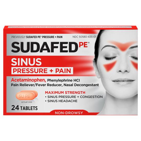 Sudafed Pe Sinus Pressure + Pain Maximum Strength (24 ct)