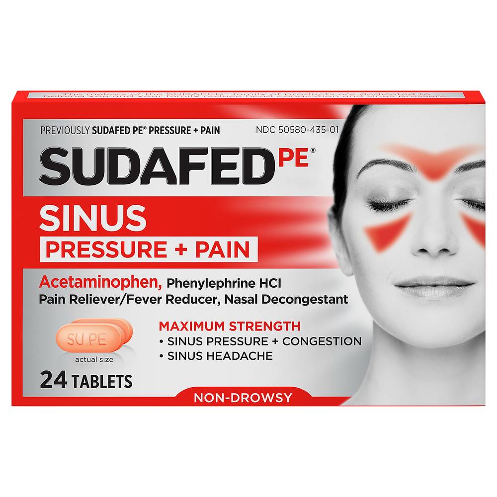 Sudafed PE Sinus Pressure + Pain Maximum Strength Tablets (14.6 oz)