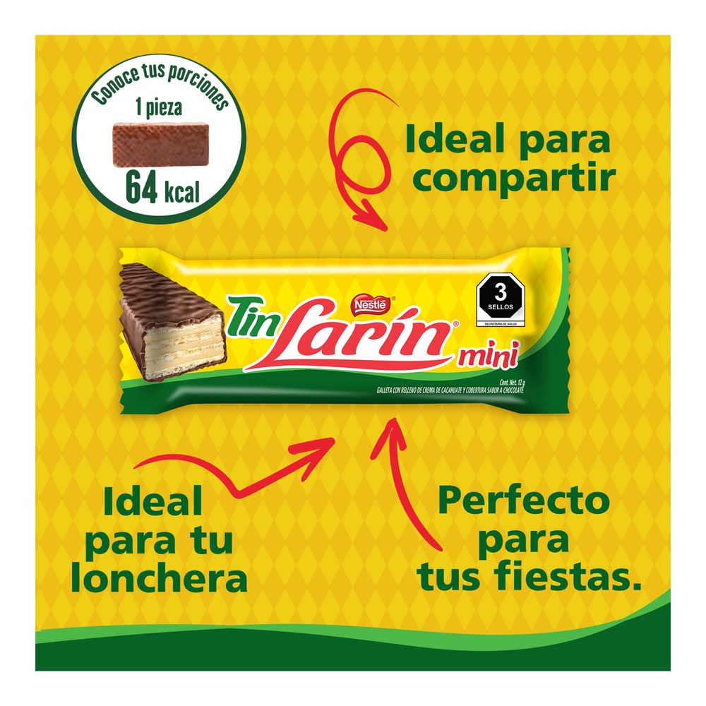 Nestlé · Tin larín mini galleta con relleno (9 un)