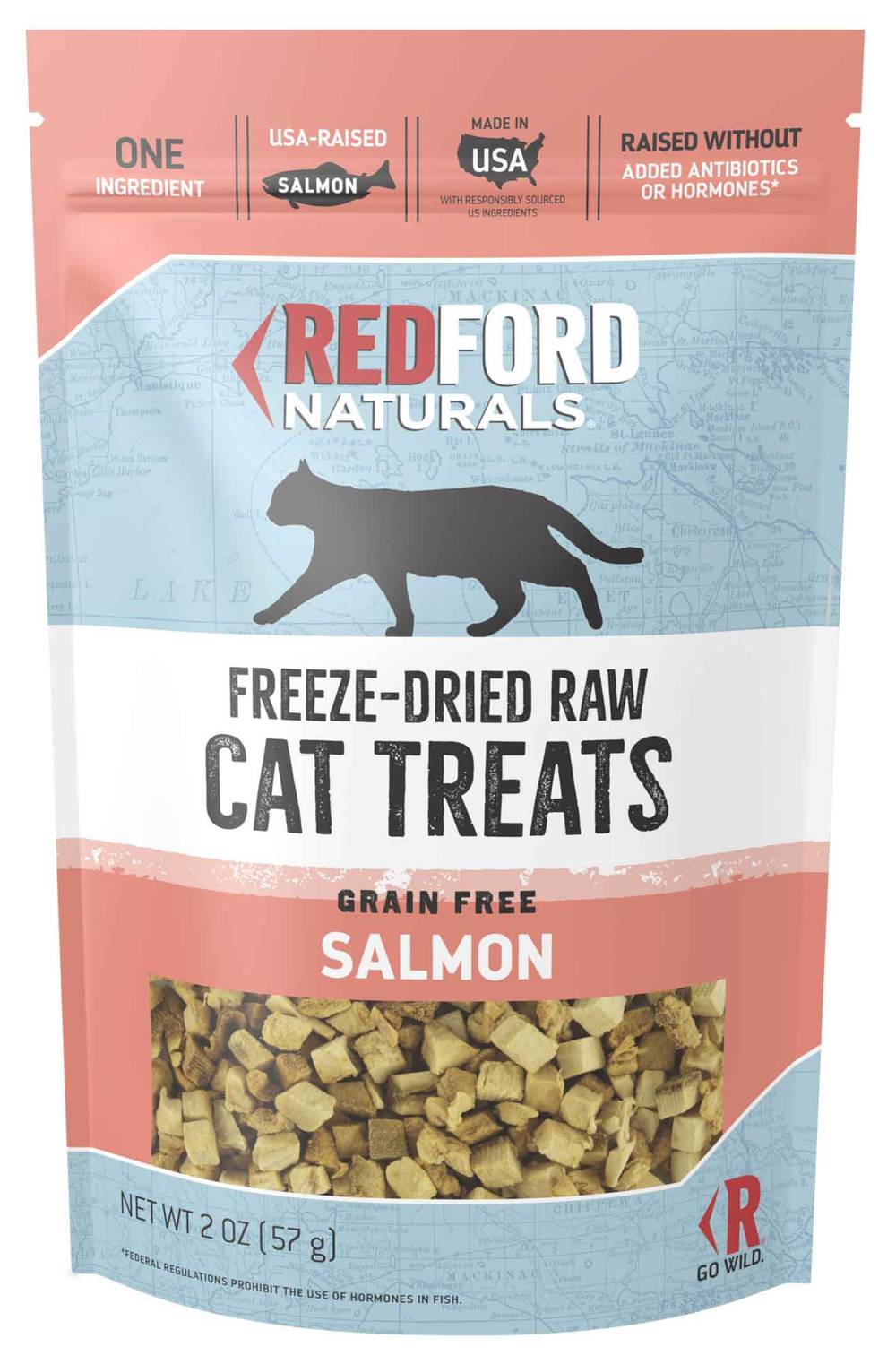 Redford Naturals Freeze-Dried Raw Grain Free Cat Treats, Salmon (2 oz)