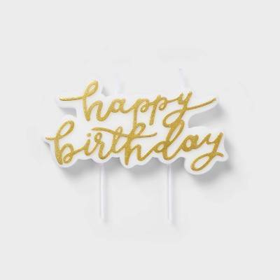 Spritz Happy Birthday Candle (gold)