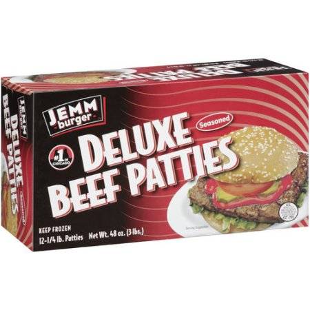 Frozen Jemm Burger - Deluxe Beef Patties Chopped Steak - 2:1 (8 oz) - 4 lbs