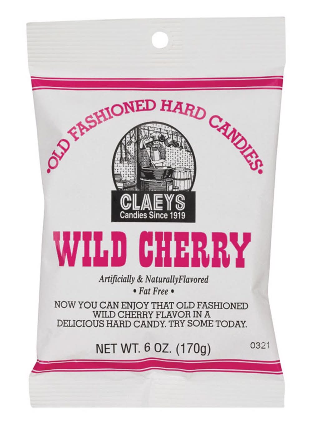Claeys Old Fashioned Wild Cherry Hard Candy 6 Oz