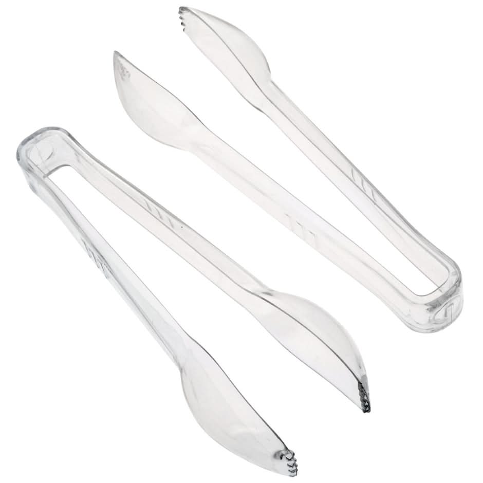 Plastic Serving Tongs, 6.5 in, Clear (4 ct)