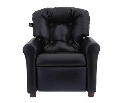 The Crew Furniture Black Faux Leather Kids Recliner