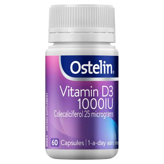 Ostelin Vitamin D 1000iu D3 Capsules For Bones + Immunity 60 pack