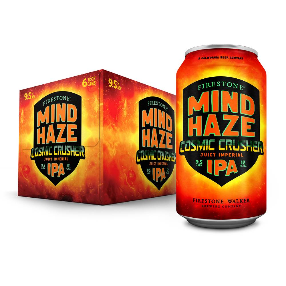 Firestone Walker Mind Haze Cosmic Crusher Juicy Imperial Beer Ipa (6 ct, 12 fl oz)