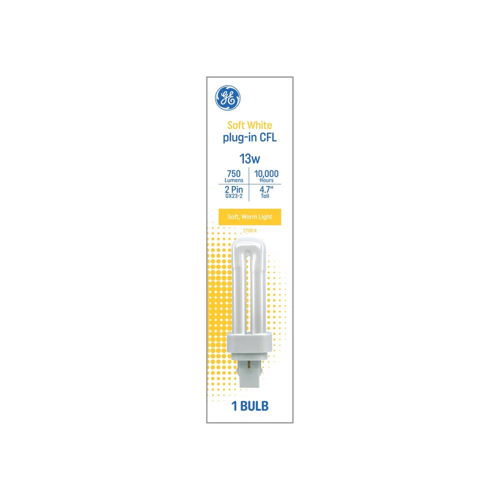 GE 60-Watt EQ Double tube Warm White Gx23-2 Pin Base Cfl Specialty Light Bulb | 93130287