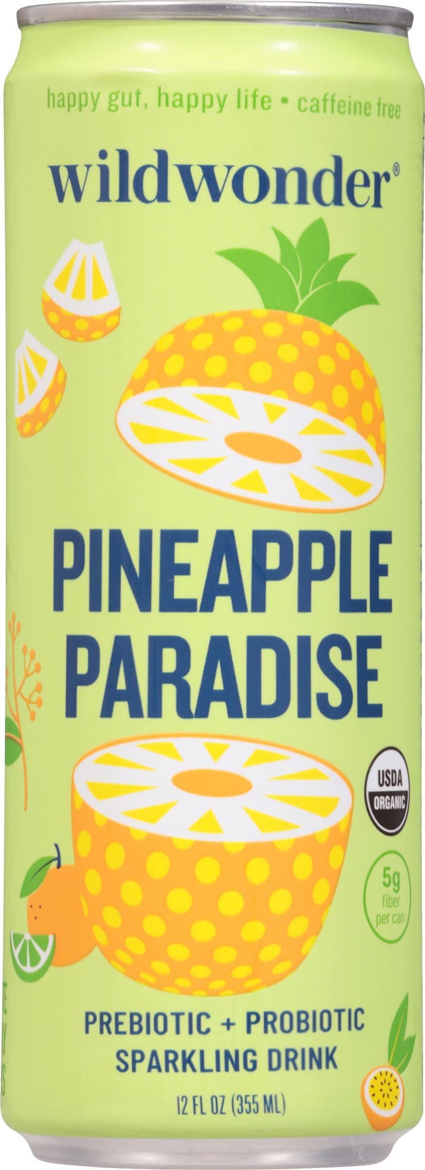wildwonder Prebiotic + Probiotic Sparkling Drink, Pineapple Paradise (12 fl oz)
