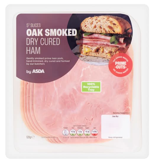 ASDA Slices Oak Smoked Dry Cured Ham (5 pack)