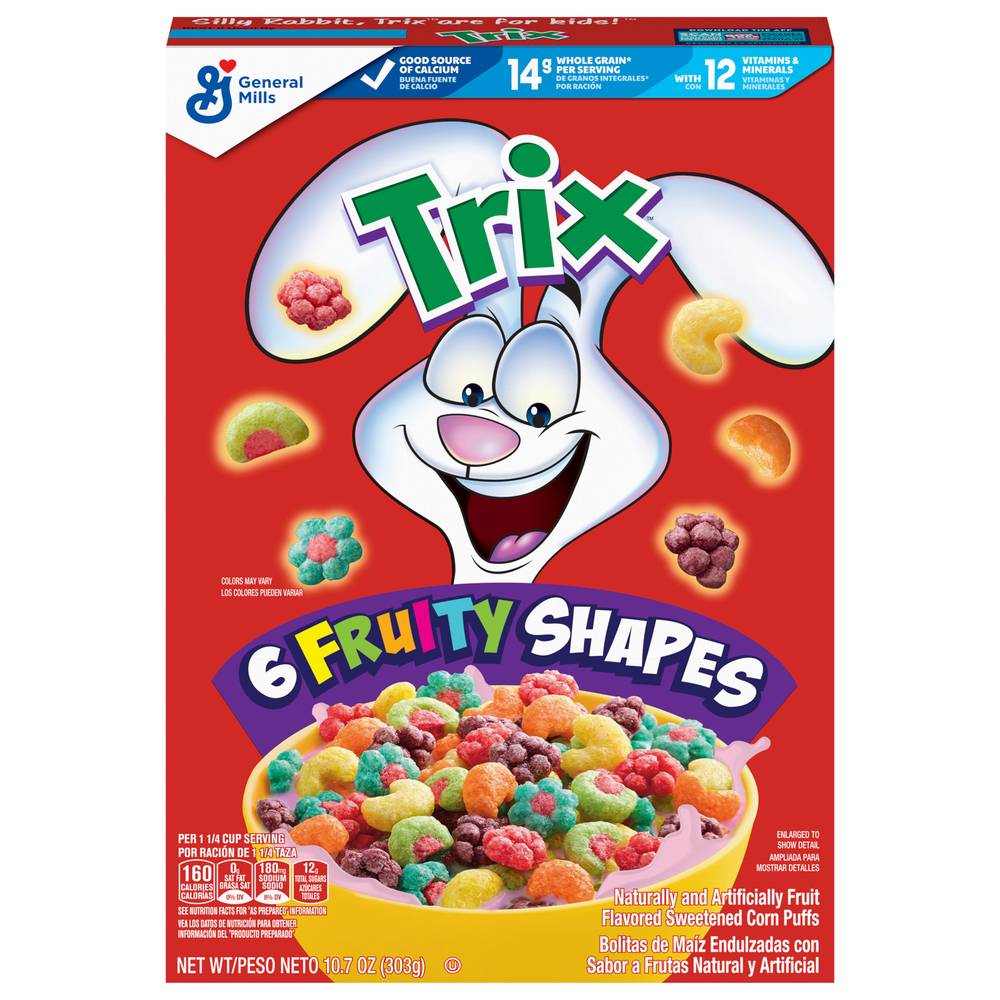 Trix 6 Fruity Shapes Fruit Sweetened Corn Puffs (10.7 oz)