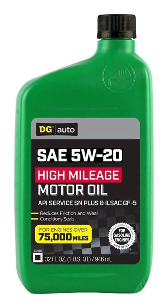 Dg Auto Sae 5w-20 High Mileage Motor Oil 32 Fl Oz