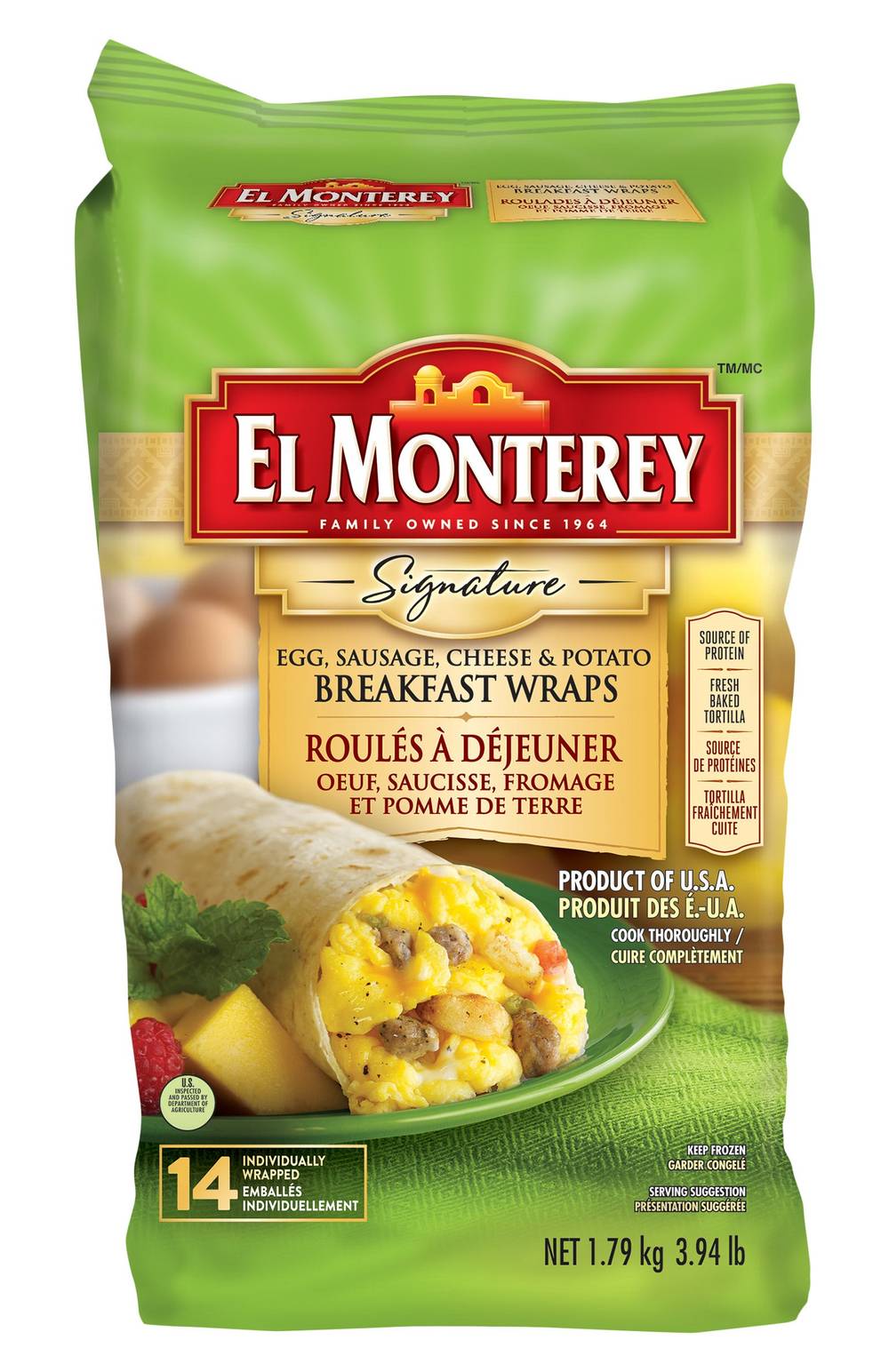 El Monterey - Roulés À Déjeuner, 14 × 128 G / El Monterey Breakfast Wrap, 14 × 128 G
