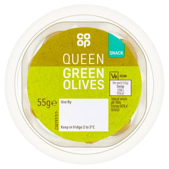 Co-Op Ftg Queen Green Olives 55g