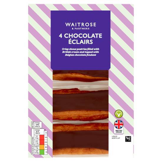 Waitrose Chocolate Éclairs (4 ct)