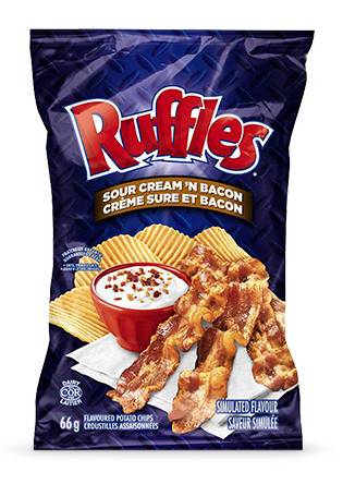 Ruffles Potato Chips, Sour Cream-Bacon (200 g)