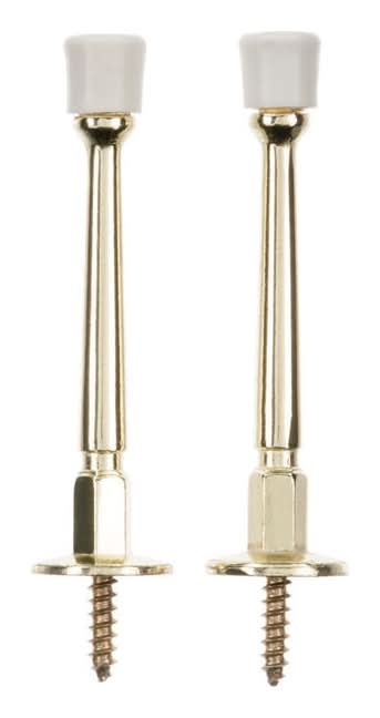 ACE 3 In. W Metal Bright Gold Rigid Door Stop Mounts To Door And Wall 1/8 In.