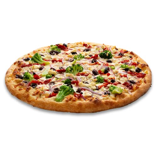 PIZZA MOYENNE MÉDITERRANÉENNE VÉGÉTARIENNE