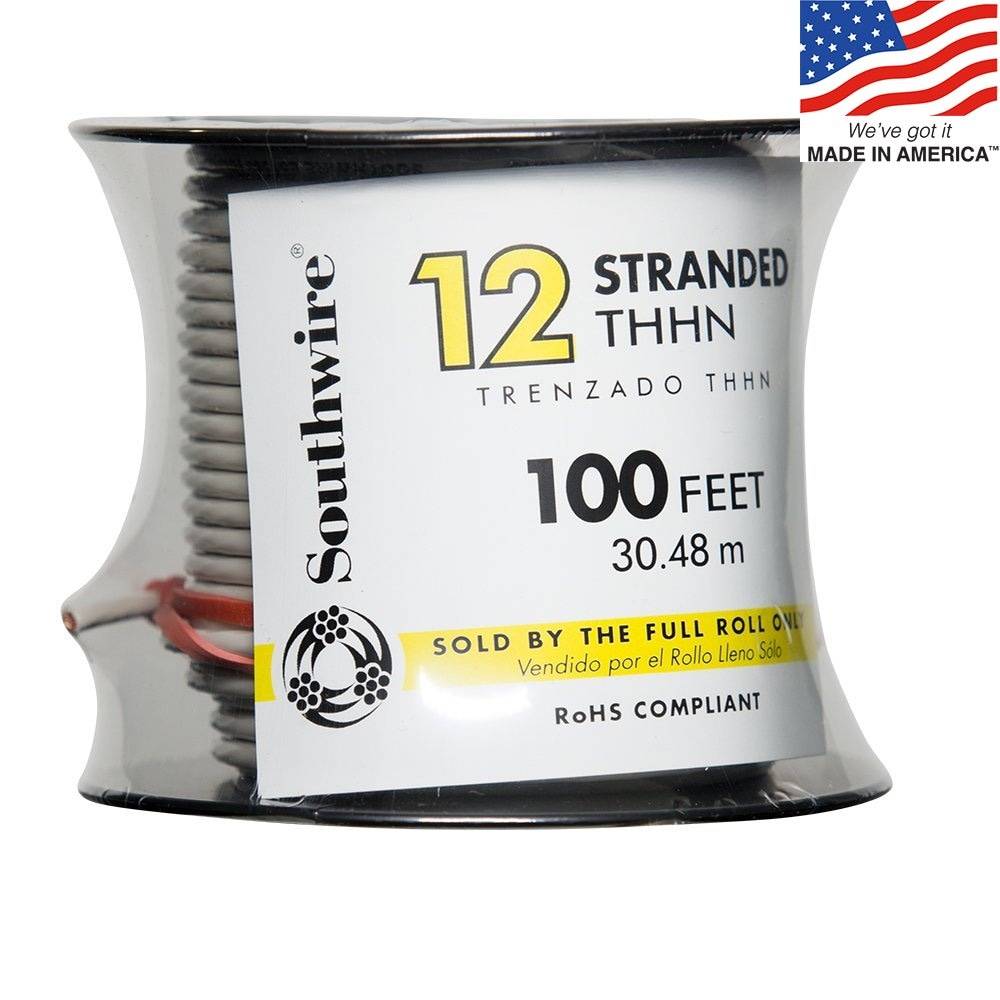 Southwire 100-ft 12-AWG White Stranded Copper Thhn Wire (By-the-roll) | 22965884