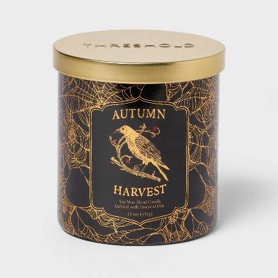 Threshold 2-Wick Lidded Glass Jar Candle, Autumn Harvest (15.1 oz)