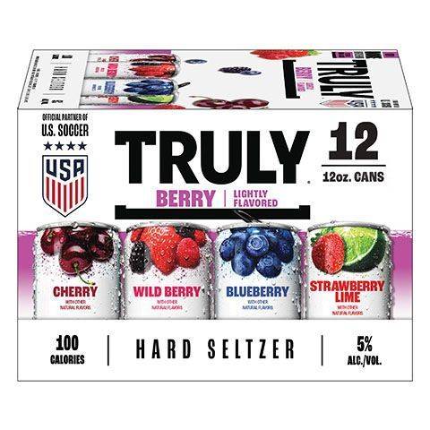 Truly Berry Mix Hard Seltzer Variety pack (12 pack, 12 fl oz) (cherry wild berry blueberry strawberry lime)