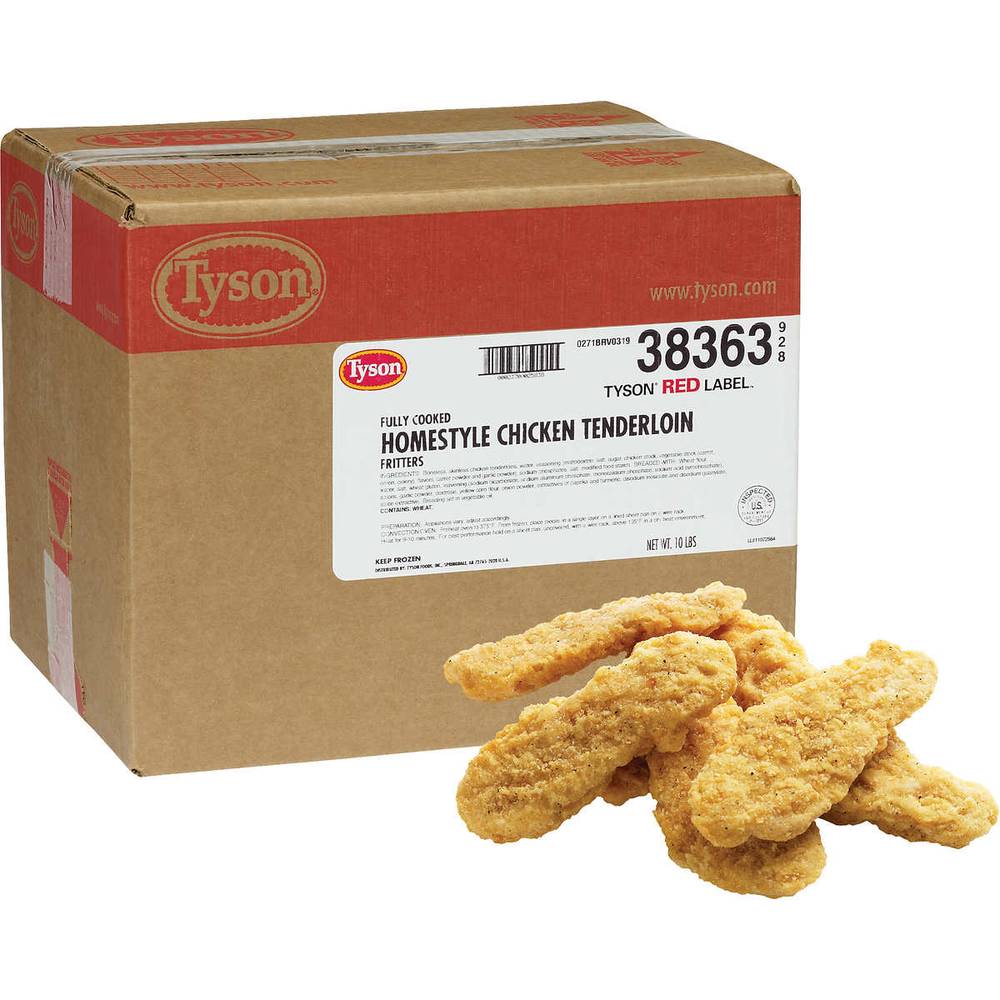 Frozen Tyson #38374-0928 - Uncooked Chicken Tender Fritters, 2 oz each - 10 lbs (1X10|1 Unit per Case)