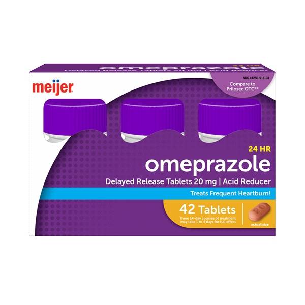 Meijer Omeprazole Delayed Release Tablets 20 Mg, Acid Reducer (42 ct)